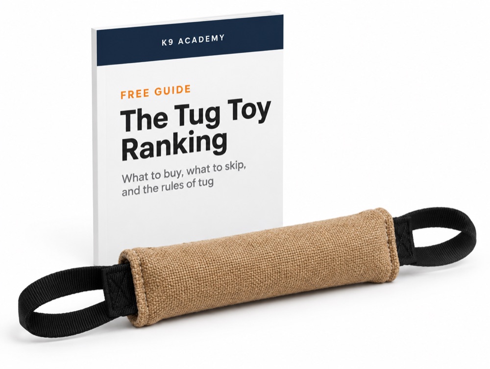 The Tug Toy Ranking guide next to a two-handle bite tug